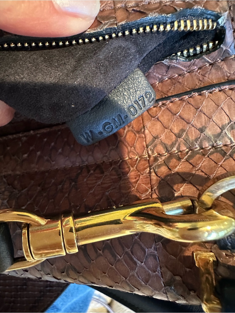 Celine Brown Python Leather Trapeze Bag Brown & Black w/dustbag - Picture 3 of 14